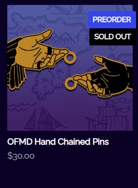 WE ARE IN PRODUCTION !! WE have sold out and gotten funded!
Thank you all for the support! AND: IF you missed out on this preorder and are still intrested, DM ME! We can work something out! 
-
#OurFlagMeansDeath #enamelpins
#enamelpin #pinpreorder  #ourflagmeansdeath #stedexed