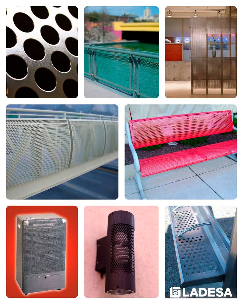ladesamx's tweet photo. Estas son solo algunas aplicaciones del metal perforado redondo: barandales, diseño de interiores, puentes peatonales, mobiliario urbano, electrodomésticos y muchas más. 
 
#LADESA #ExpandiendoRelaciones #ExpandedLeadership #PerforadoRedondo #Metal #Acero #Steel https://t.co/JgDV40GMza