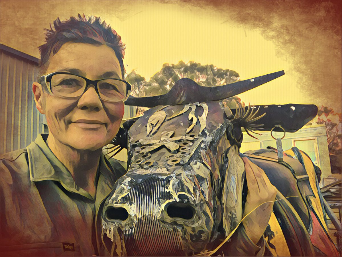 Scrapmetalsheil's tweet photo. Daisy the cow @Scrapmetalsheil #cow #art #artistontwittter #artists #metalart https://t.co/vbiYZrvKKl