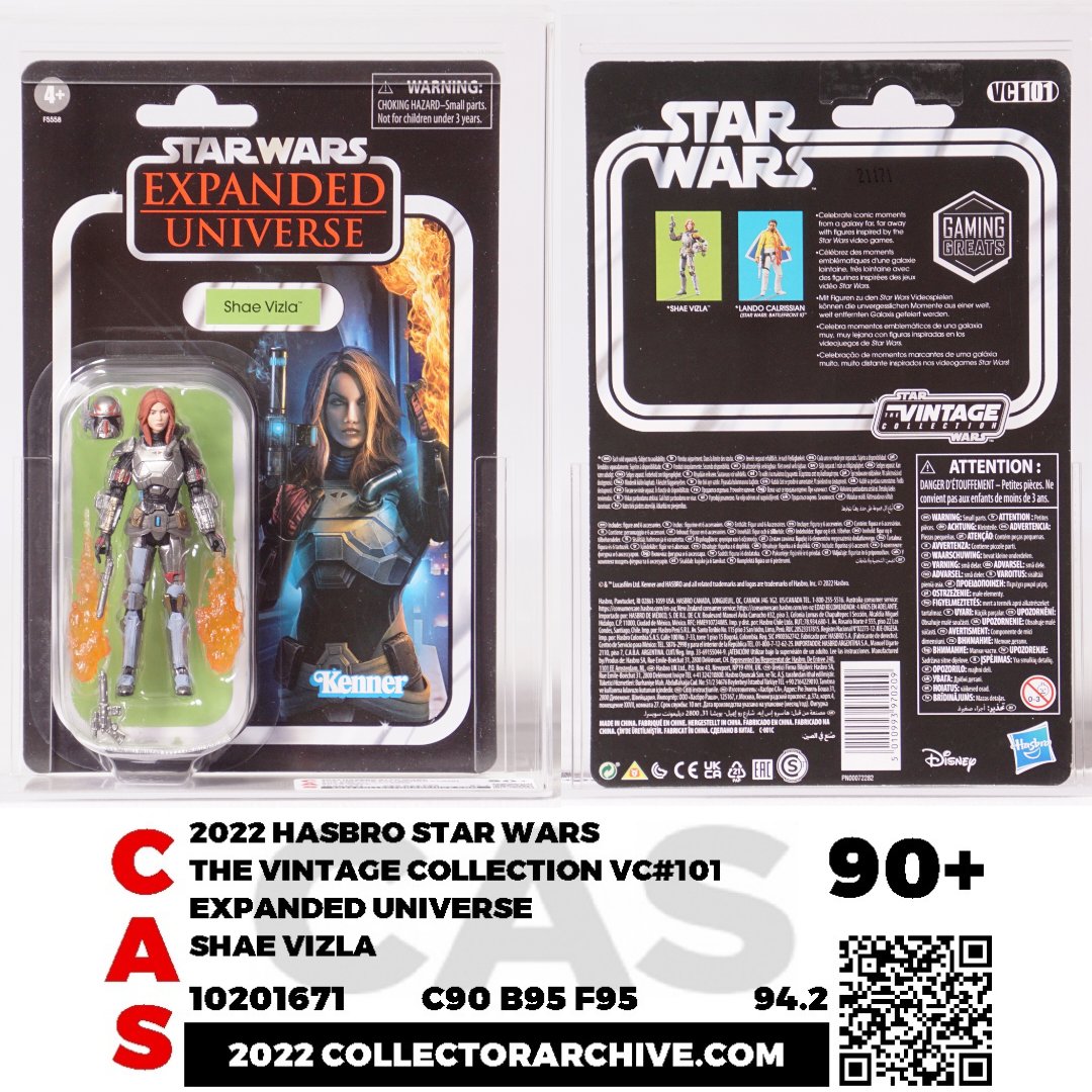 2022 Star Wars The Vintage Collection Expanded Universe VC101 Shae Vizla (Re-Issue), graded 90+ (90/95/95) by Collector Archive Services.

#shaevizla 
#expandeduniverse 
#starwarsexpandeduniverse 
#thevintagecollection 
#vintagecollection 
#HasbroStarWars 
#backtvc