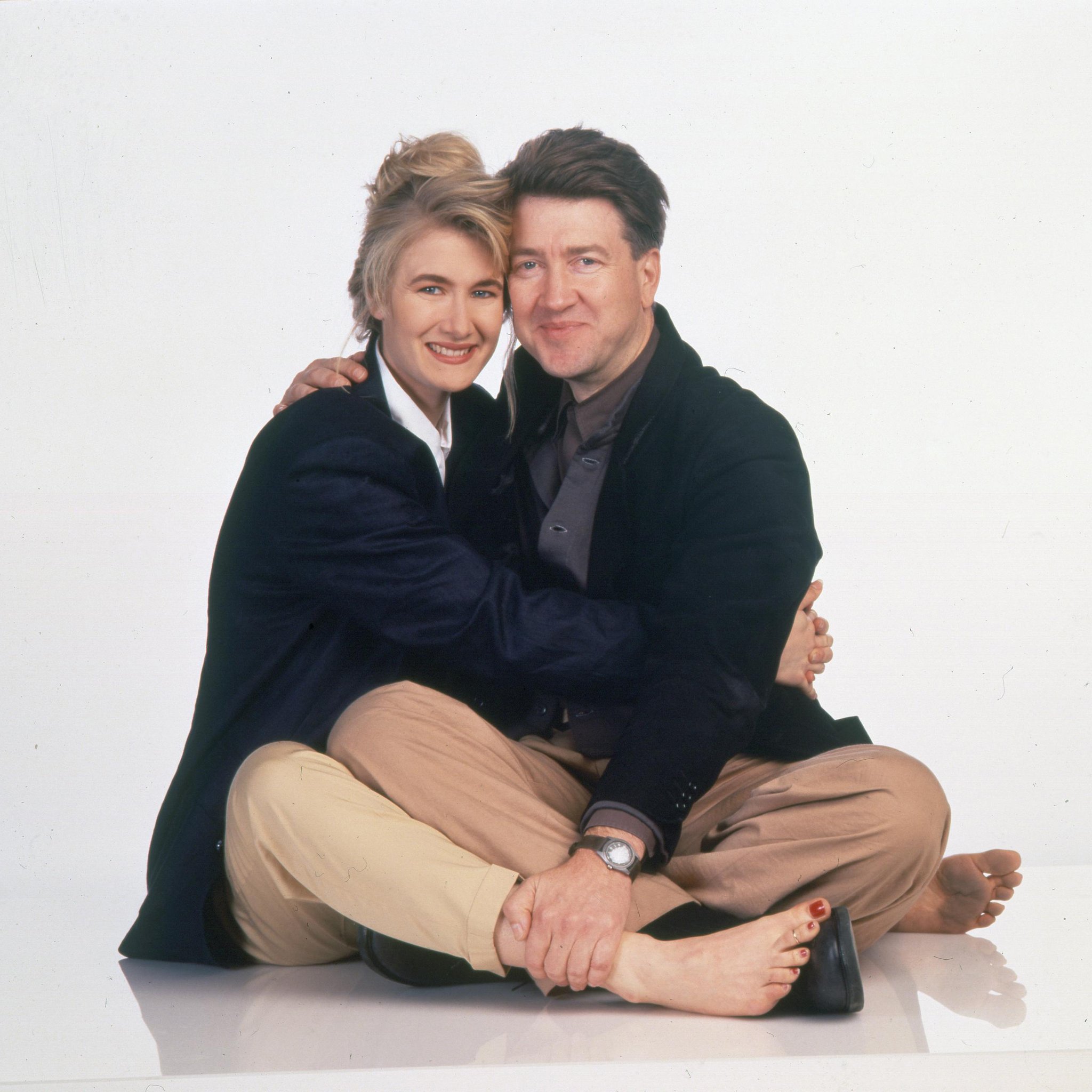 Happy Birthday, David Lynch! Photographed with Laura Dern by Anthony Barboza, 1990. 