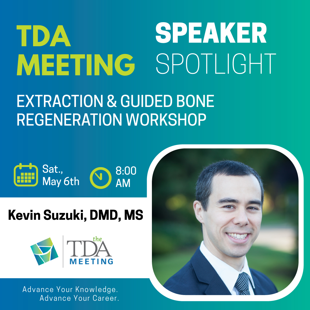 Dr. Suzuki earned his D.M.D. from Nova Southeastern and completed Periodontics and Oral Implantology residency at Temple University. Dr. Suzuki holds faculty positions at Temple and University of Washington. To sign up, go to tdameeting.com/?utm_source=so…
