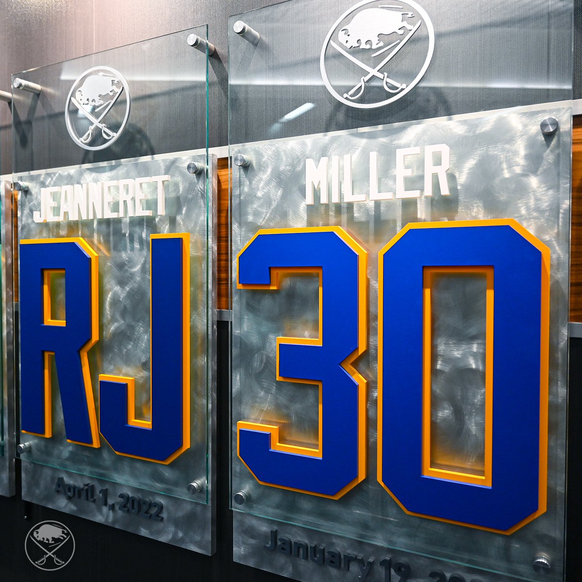 BuffaloSabres's tweet photo. The newest additions to our hockey hallway. 🤩

@RyanMiller3039 | #LetsGoBuffalo https://t.co/5VMHZdxhXQ