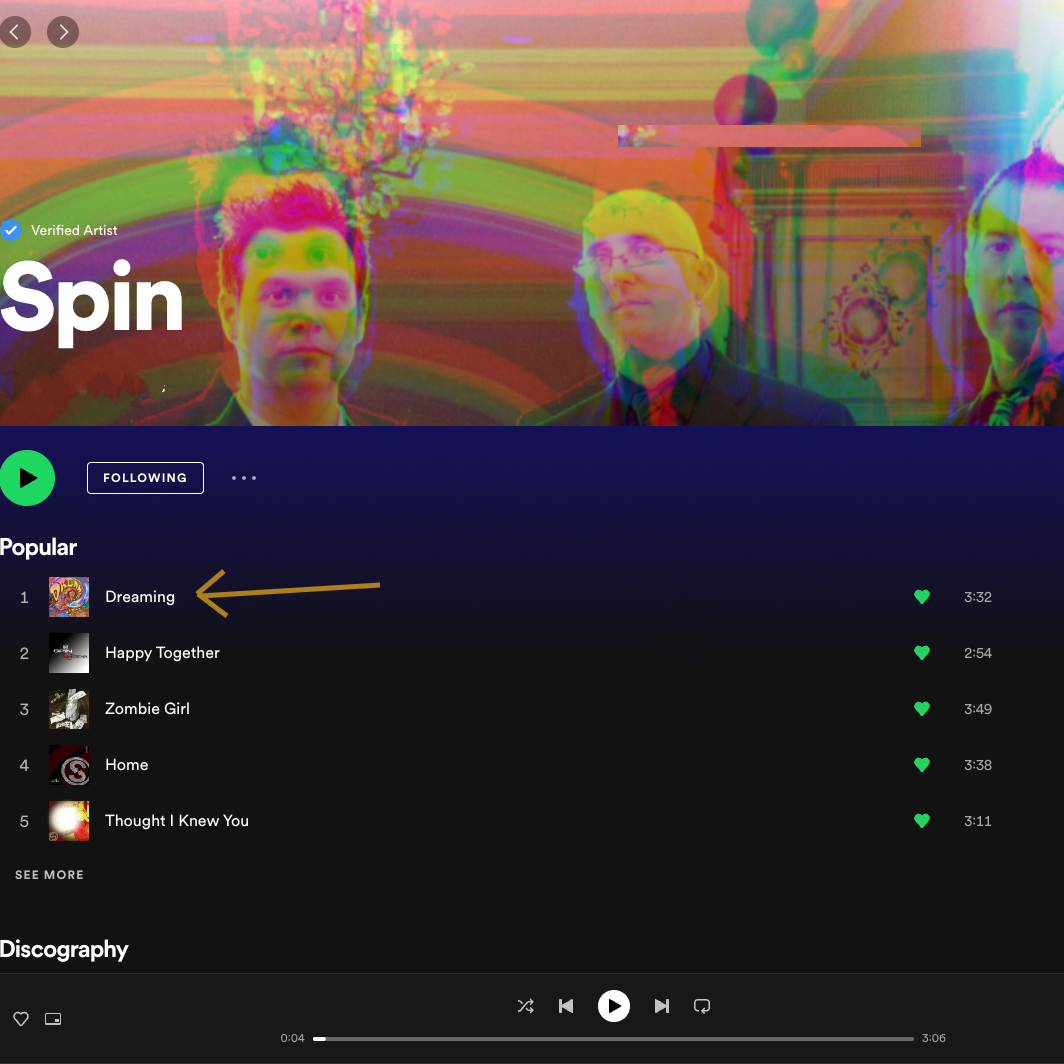 spinrocks's tweet photo. Thanks Guys! You pushed our new single, Dreaming, to our #1 streamed on Spotify over the past few weeks and the Music Video to our top 3 on YT (link in comments) #spinrocks #dreaming #keepdreaming #indierock #newindierock #newindiemusic #musicvideos #musicvideo #newrocksongs https://t.co/KgAAmtMPAt
