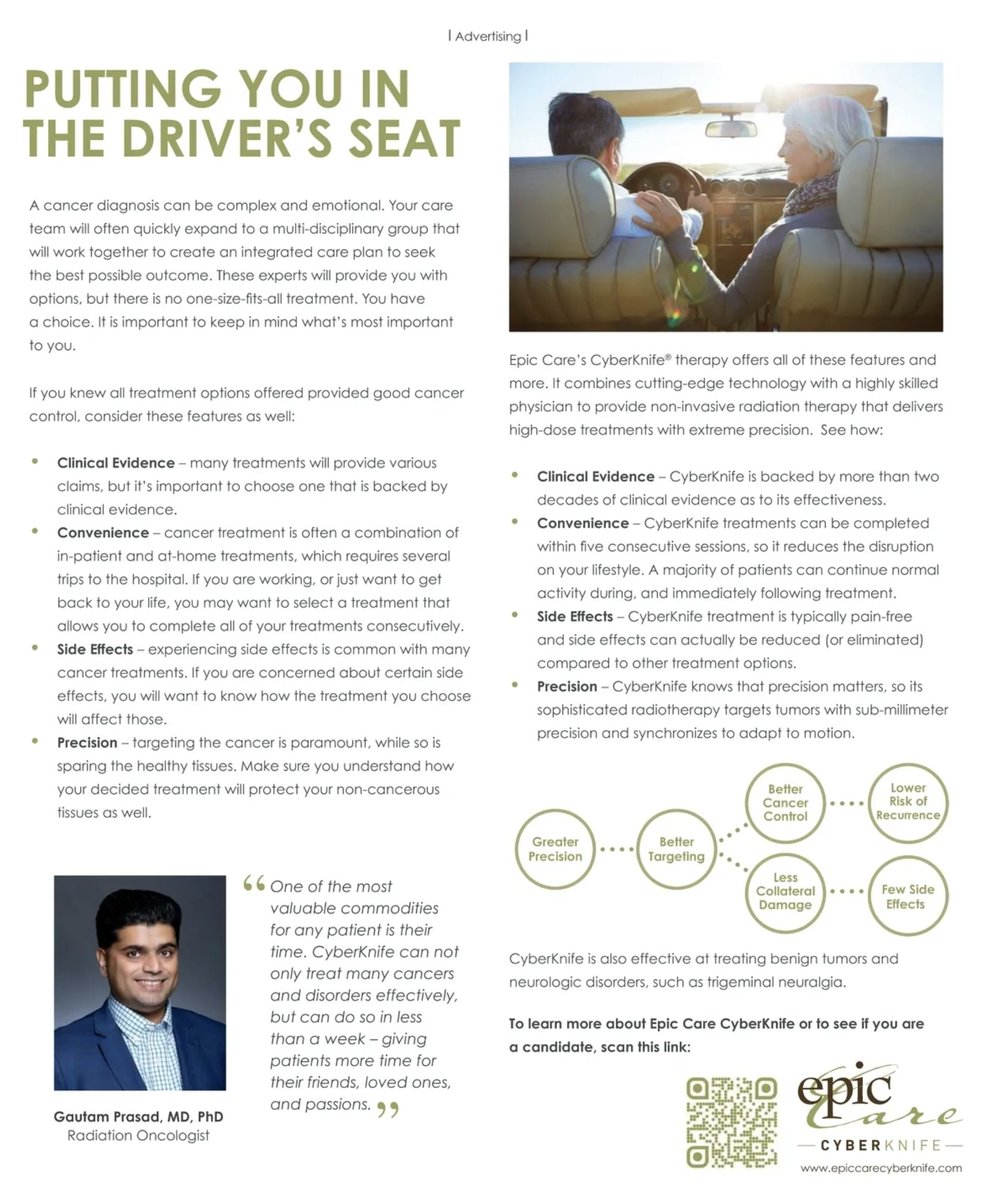 EpicCare's tweet photo. Check us out in this month’s #diablomagazine to learn more about Epic Care’s CyberKnife non-invasive radiation therapy.
#epiccare #drgautamprasad #cancercare #cyberknife #radiationoncology #walnutcreek #bayarea #cancertreatment https://t.co/004NDwRIV4