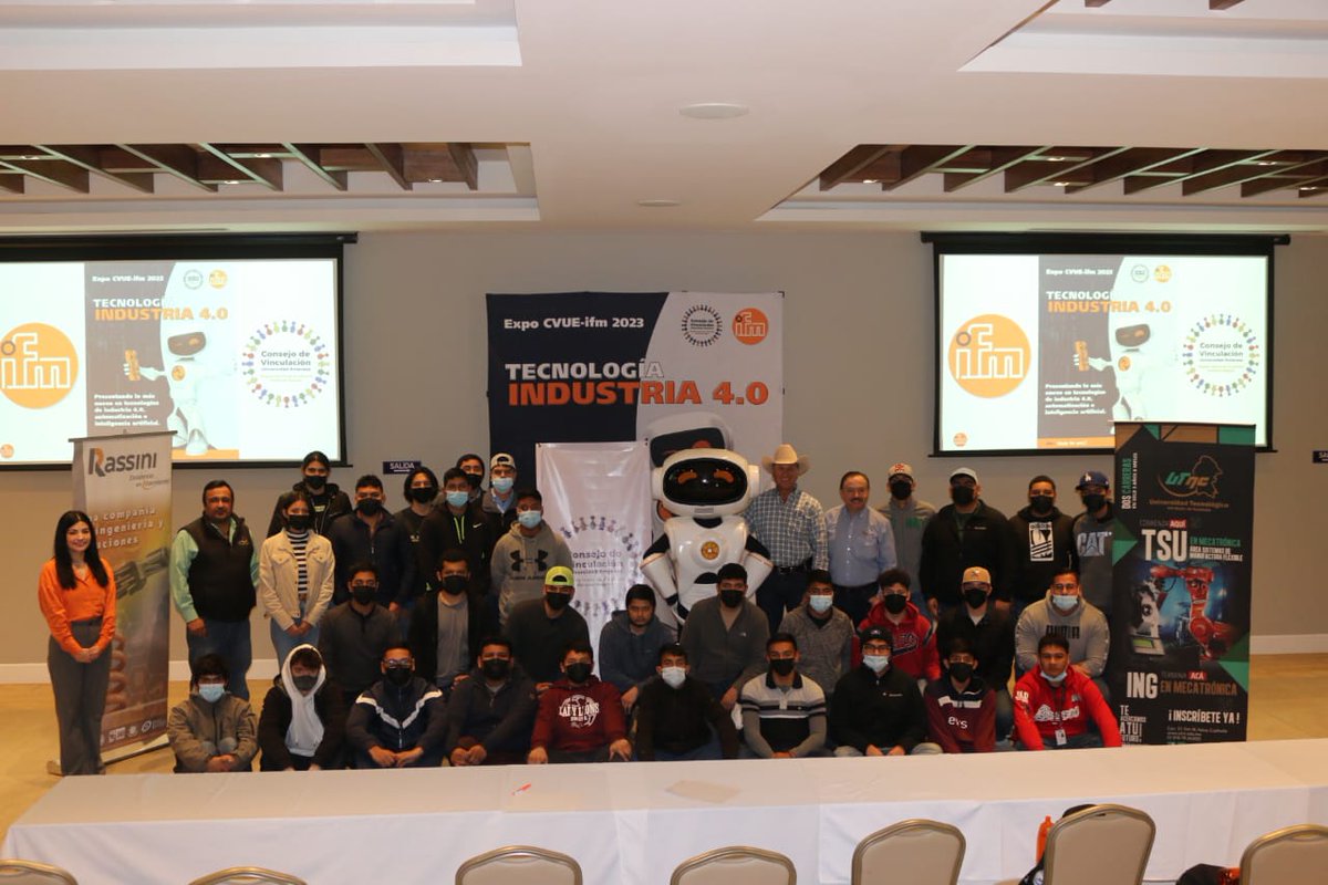 UTnortecoahuila's tweet photo. Participamos con Alumnos de MAI, MTAIEE, MTASMF, IMT, IDGS e IMI y Profesores de Tiempo Completo en las conferencias sobre Tecnología 4.0 de Expo CVUE-ifm 2023, organizado por el Consejo de Vinculación Universidad-Empresa (CVUE) Región Norte y @RASSINIauto #NuevoRumbo https://t.co/FrbTY44lTY