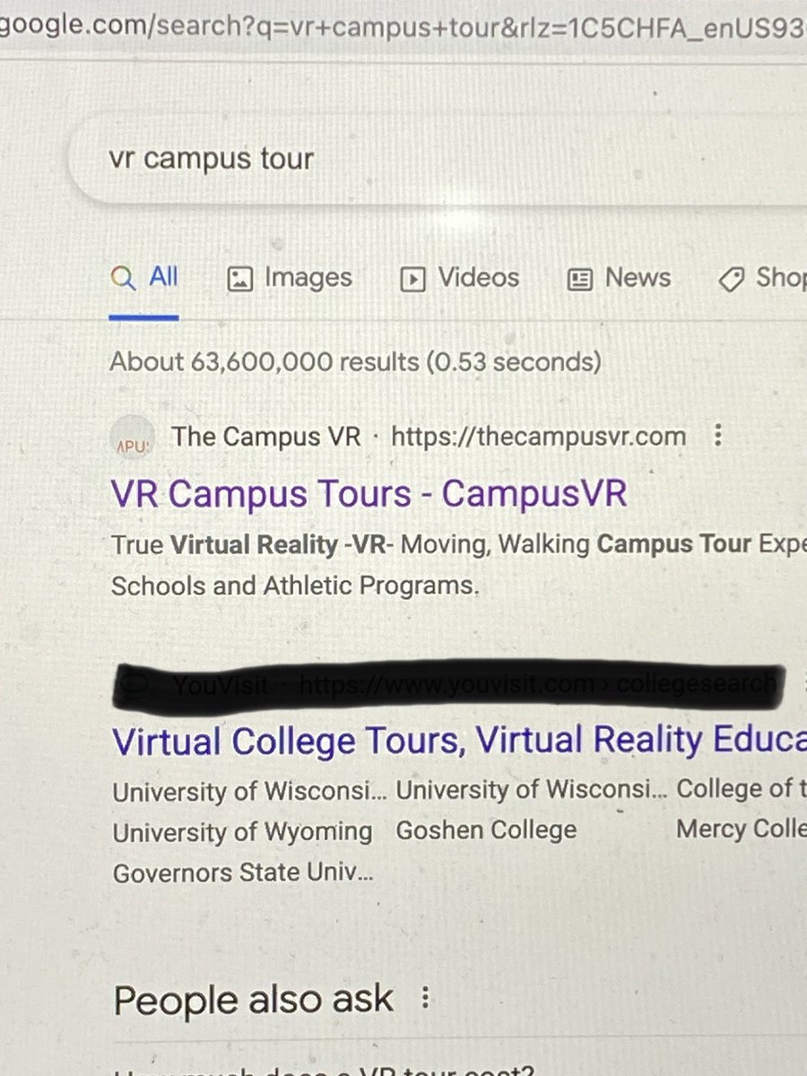 theCampusVR's tweet photo. Very exciting to see @theCampusVR as the #1 search result on Google!!
#vr #oculus #athletics #alumni #campusvr #manugoffer #ncaa #college #university #athleticdirector #virtualreality #recruitment #recruiting #recruit #transferportal #transfer #transfers #google #seo https://t.co/4uidJ0RwBH