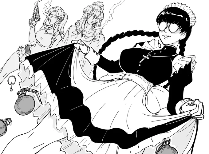 Patreon request: Black Lagoon, Roberta

The part of my brain choosing what subjects to draw: "Haha, I'll draw maid girl, I bet it will be easy and fun!"
The part of my brain responsible for actually drawing the drapery and frills: "AAAAAAAAAAAAAA" 