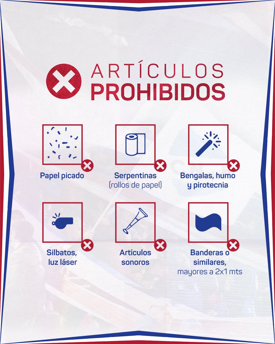 PasionTricolor1's tweet photo. Operativo de seguridad para el clásico del lunes. 

Artículos permitidos y prohibidos.

AL AIRE ((1010 AM))

#LaRadioDelHincha #OídosSanos https://t.co/ZAMm8MaeP4 https://t.co/T5x5JBErah