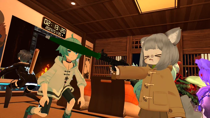 #川床泥酔部 ①二次会過激派。②もふいまめひなもふもふ部。③④ラナさん作の動画!ラナさんとさっちんが踊りまくっていました。 