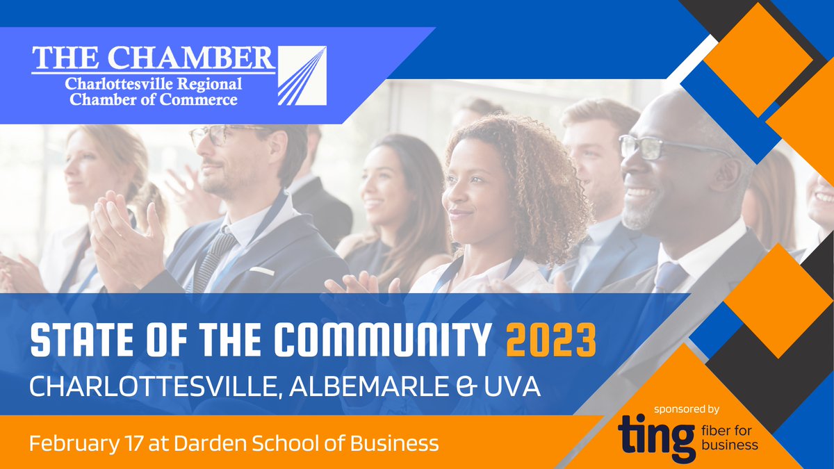 CvilleVAChamber's tweet photo. Entrepreneurship. Workforce development. Comprehensive planning. Municipal leadership. Let's talk. https://t.co/LbNWAbusWu
#sotc2023 #stateofthecommunity #charlottesville #cville #albemarlecountyva https://t.co/pkMF4uSuLq