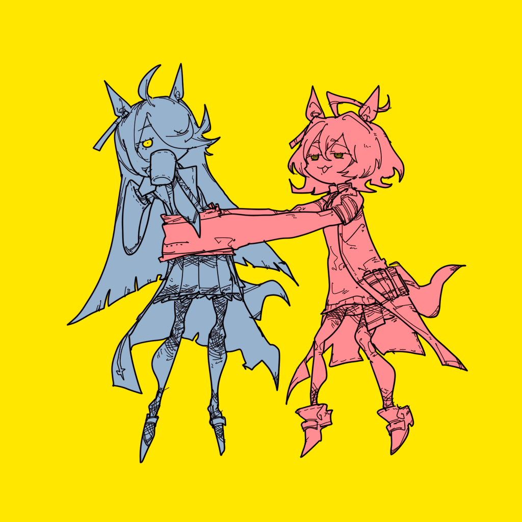 アグネスタキオン(ウマ娘) ,マンハッタンカフェ(ウマ娘) 「!? 」|ちぐ齒莖ダサわやかのイラスト