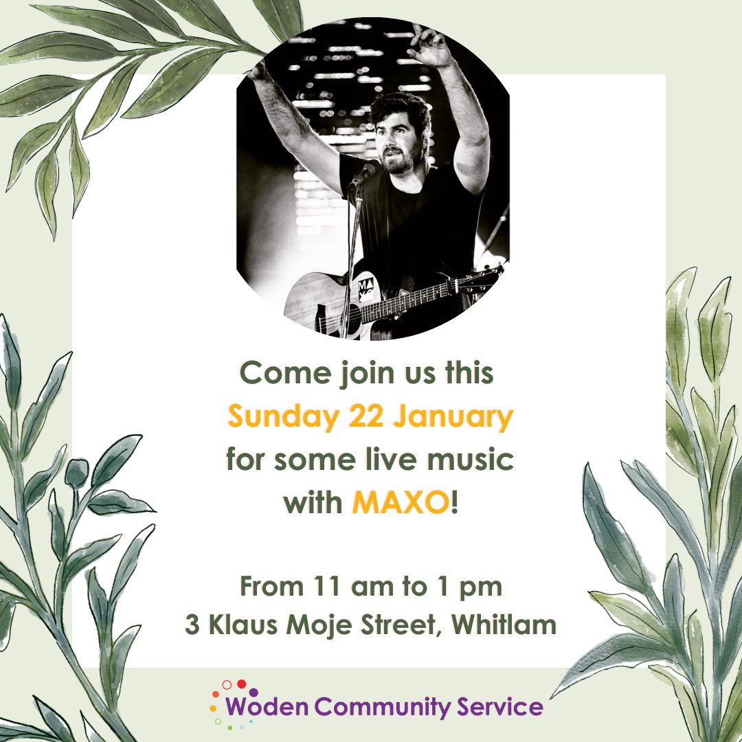 Woden_CS's tweet photo. Come listen to some sweet tunes & soak up the sunshine on our bean bags on the grass. #MAXO will be joining us again for some #livemusic this Sunday 22 January out in Whitlam, from 11am - 1pm. See you there! #WCSACT #Wodencommunityservice #canberra #wearecbr #canberralife #summer https://t.co/bH745B3vaa