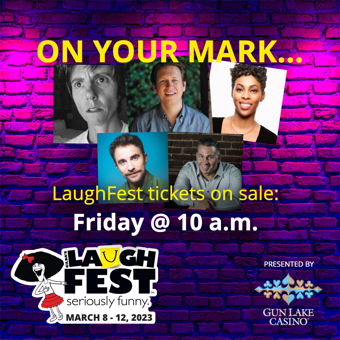 Remember, LaughFest tickets  go on sale tomorrow at 10 a.m. –  See acts like <a href="/TigNotaro/">Tig Notaro</a> <a href="/peteholmes/">Pete Holmes</a> , <a href="/IamDsprings/">Daphnique Springs</a> D.J. Demers, <a href="/ComicMikeV/">Mike Vecchione</a> the Clean Comedy Showcase and more! Visit laughfestgr.org to check out our current list of events coming to the March 8-12 festival!