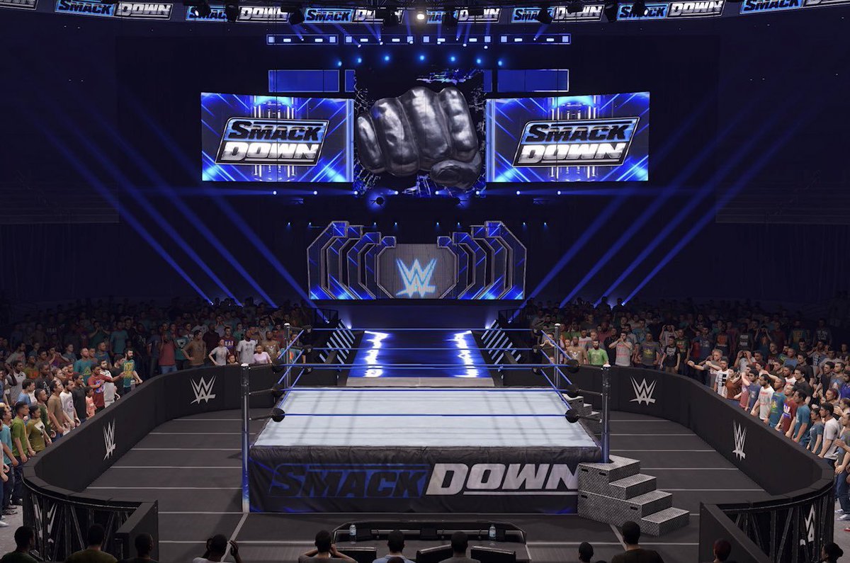 ElementGamesTV's tweet image. This concept is genuinely good enough to be the next Smackdown stage — perfect blend of old &amp;amp; new.

This shit is amazing, fantastic work @Jena_Sting