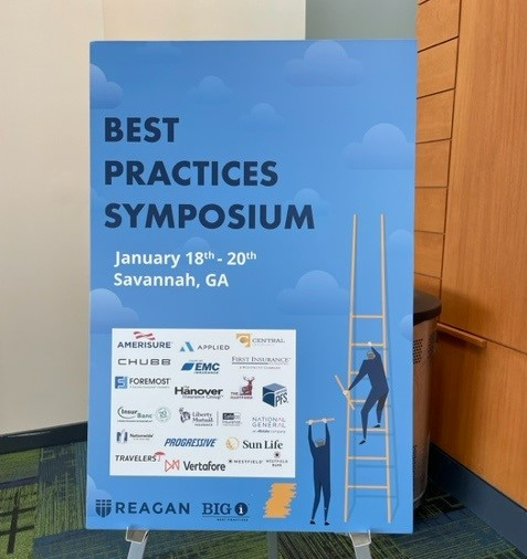 BigIVU's tweet photo. Bobby Reagan from Reagan Consulting presents @BobRusbuldt with the "Best Practices Winner in Association Leadership" during Symposium Awards Luncheon. Included a photo retrospective from a long and storied career. Congrats! #independentagent @IndAgent https://t.co/gqOc29MjWu