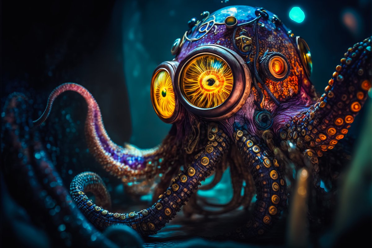 AiMachinist's tweet photo. when the octopi discover technology we'll be doomed

#shopify #wallpaper #midjourney #mechanical #octopus  #art #drawing #painting #render #realistic #digitalart #digital #graphic #realistic #conceptart #mechanical #animal #Oceans https://t.co/tVVyPwcx36