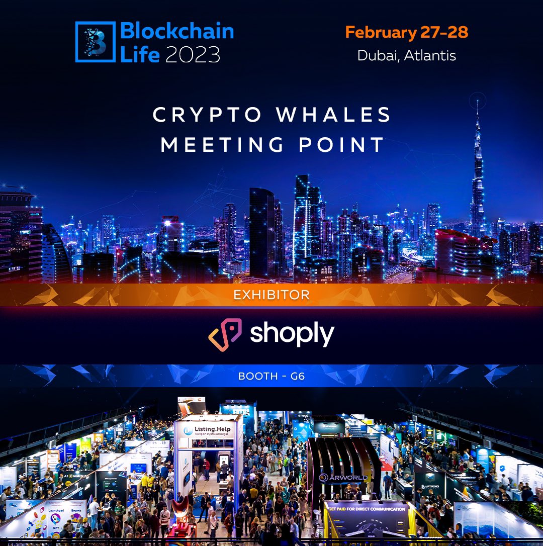 We’re excited to announce that Shoply has secured a booth and keynote speech at one of the world’s largest crypto conferences, <a href="/BlLife_Forum/">Blockchain Life 2026</a> 2023!

Our goal is to give Shoply more exposure to the industry as a whole, along with capturing the attention of top crypto investors.