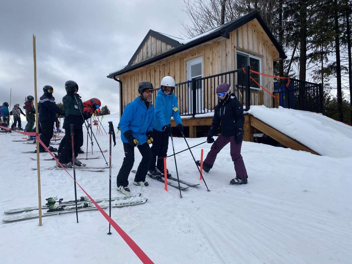 Alpine racers at training day