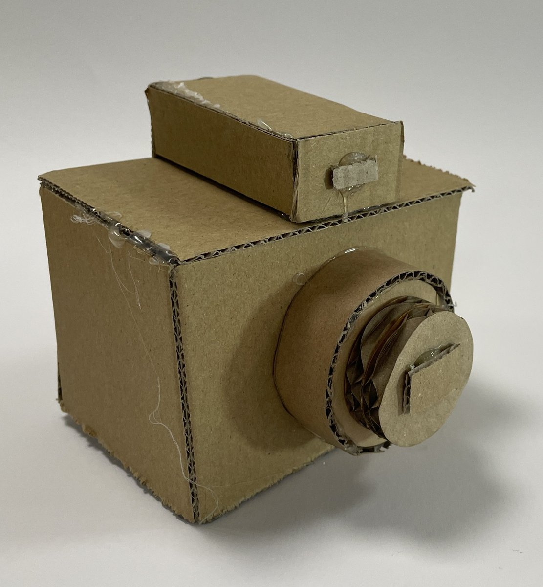 Year 9 3D Product Designers showing off their cardboard prototyping skills