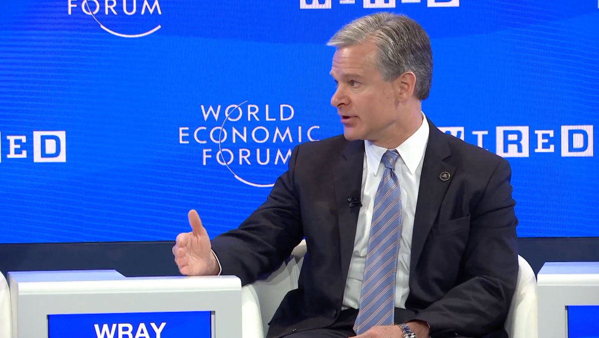 Today, #FBI Director Christopher Wray joined a panel of experts to discuss dual-use technology and national security at the World Economic Forum's annual meeting in Davos, Switzerland. <a href="/wef/">World Economic Forum</a> #WEF23 fbi.gov/news/press-rel…