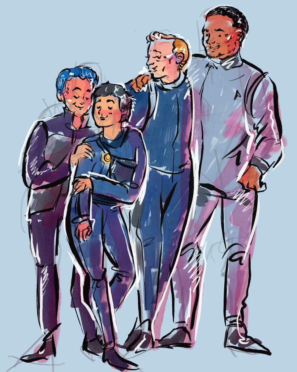VauxAstra42's tweet photo. A little Star Trek Discovery fan art featuring a lovely chosen family 🌈
#graytal #adiratal #startrek #startrekdiscovery #startrekfanart  #chosenfamily https://t.co/R7YIGKNrRb