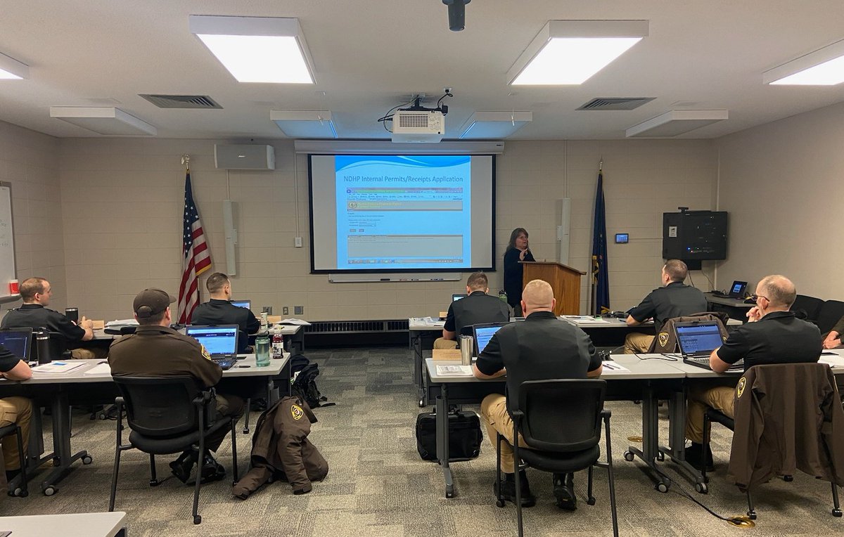 NDPermits's tweet photo. #NDPermits Jackie from the Permit office was working with the recruits this week. Training on Oversize/Overweight loads 🚚and the #NDHP Permit system. #LETALIFE Thanks for the photo #SgtRost https://t.co/g7O2dfDGuo