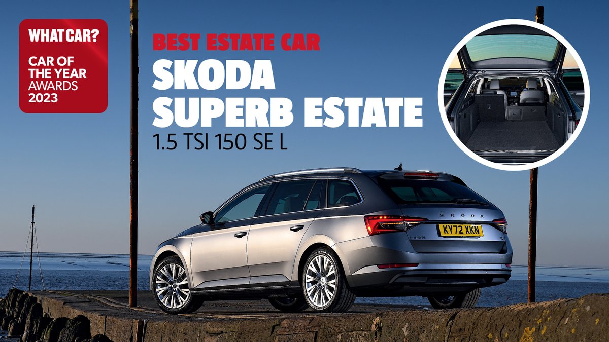 Time for another category which is filled with models that appeal to business users and families alike: estate car.

Our winner has now won this award for eight years in a row, thanks to its remarkable space, comfort and value.

It's the @SKODAUK Superb Estate!

#WhatCarAwards
