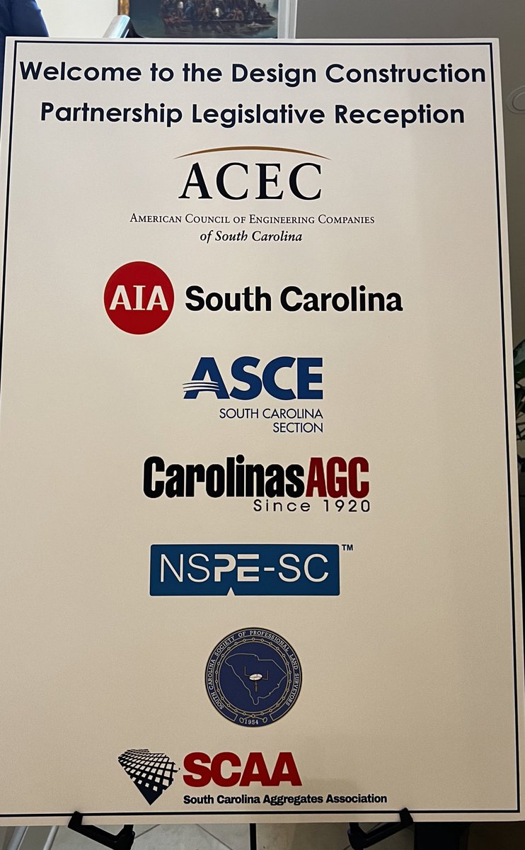 SCAggregates's tweet photo. Thank you to all who came out to support the Design Construction Partnership Legislative Reception in collaboration with  @ASCETweets @theACECSC @AIA_SC @SCSPLS @CarolinasAGC @SCSPE 
#legislativeday #workforcedevelopment #infrastructure #building #construction #business #economy https://t.co/qVXLSafUK8