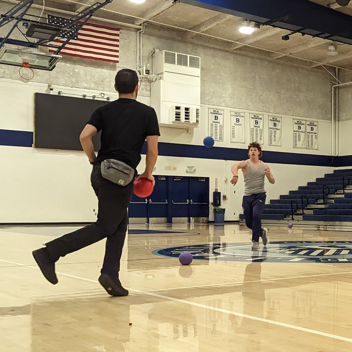 BellarmineBells's tweet photo. Tom Reilly '24 for the win! Thanks to ASB for hosting the Back to School Rally today, it was a blast! #GoBells #BellLife #Dodgeball #FacultyVsStudents https://t.co/nkxvRIPz5B
