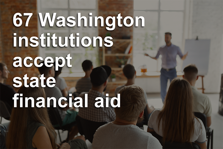 WSACouncil's tweet photo. Washington offers great financial aid programs—but where can you use financial aid?
These 67 participating institutions accept state financial aid: https://t.co/zA3X660fIj
#WAedu #WAfinaid #WASFA @ReadyWA @waOSPI @icw @CouncilofPresWA @W_CAN @SBCTCWashington @College_Success https://t.co/Z8AEPvfyrT