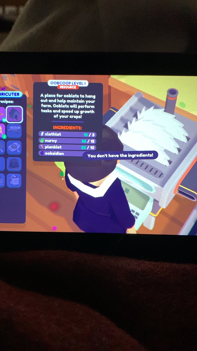 hurryharryx's tweet photo. @ooblets I’m trying to build an oobcoop, I have all the materials but I just can’t built it? Can you help me?☹️ https://t.co/HSjl22PuD7