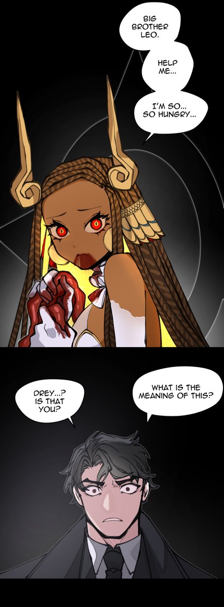 Her second power is she can also eat things and absorb their essence.
This means if she manages to eat a god she will absorb their power.
This can only happen if she turns into a black hole.

In that scenario, the sun behind her will become black like a black hole's event horizon 