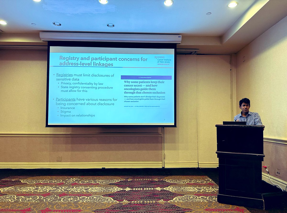 Pro <a href="/hiyer_epi/">Hari Iyer</a> sharing his experience of working with state cancer registries to develop an individual-level prostate cancer cohort ⭐️⭐️⭐️⭐️⭐️