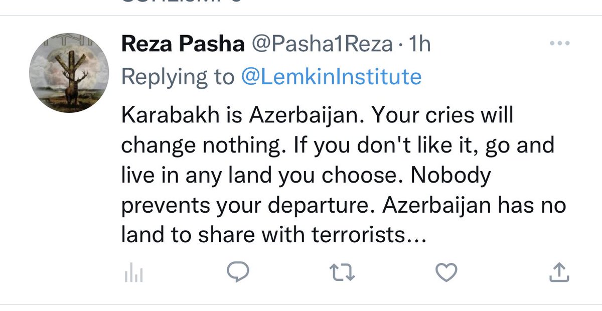 It is always fascinating to us ⁦<a href="/LemkinInstitute/">Lemkin Institute for Genocide Prevention</a>⁩ when social media supporters of the states, regimes, organizations, and ideologies we analyze as genocidal or  potentially genocidal respond with genocidal threats. It’s a common strategy across all the cases we work on.