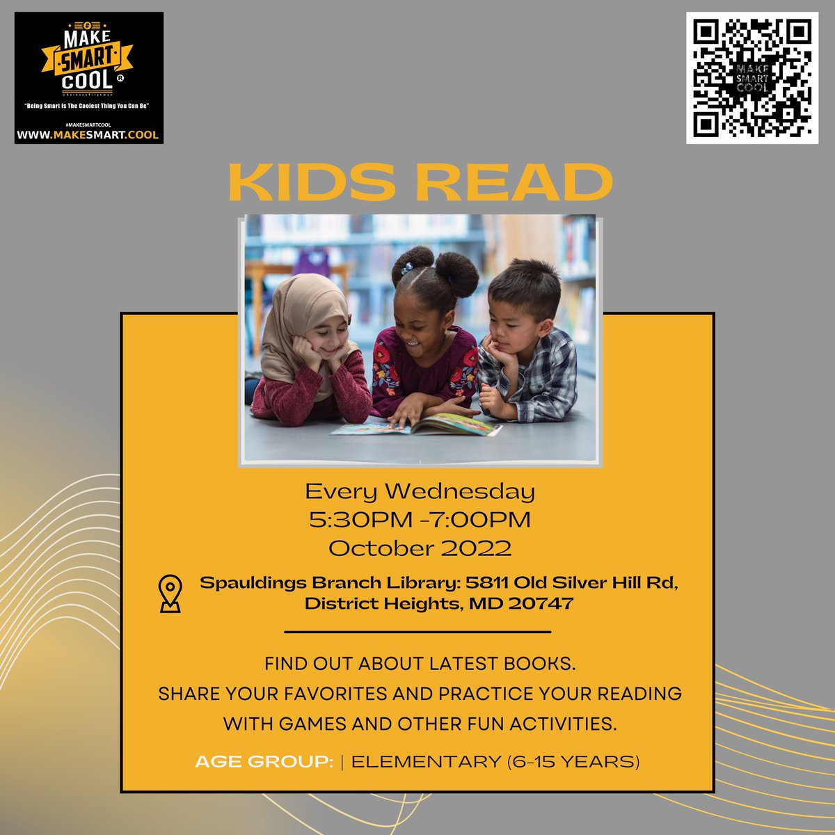 AnthonyTilghman's tweet photo. Love Reading? Join us every Wednesday for our reading program at Spaulding library. @PGCMLS #KidsRead #MakeSmartCool #reading #readingbooks https://t.co/q6VjEn7Snl