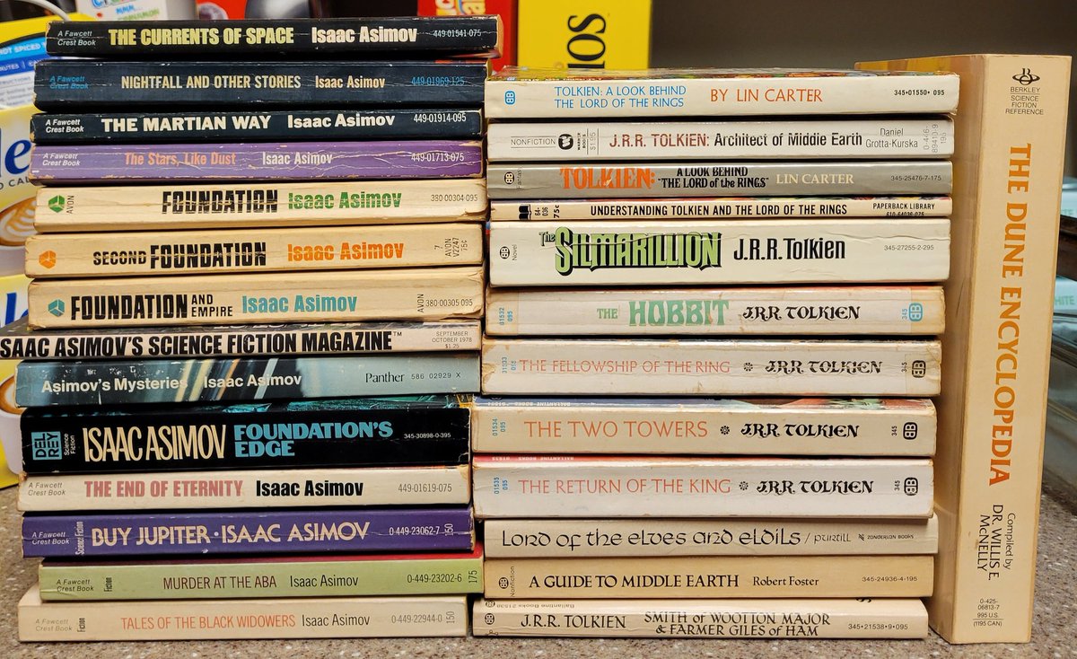 best book haul of my life 😍 #issacasimov #Tolkien #frankherbert #dune #LordOfTheRings