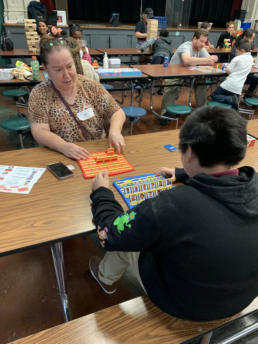 Having a fun family game night at Briscoe Elementary