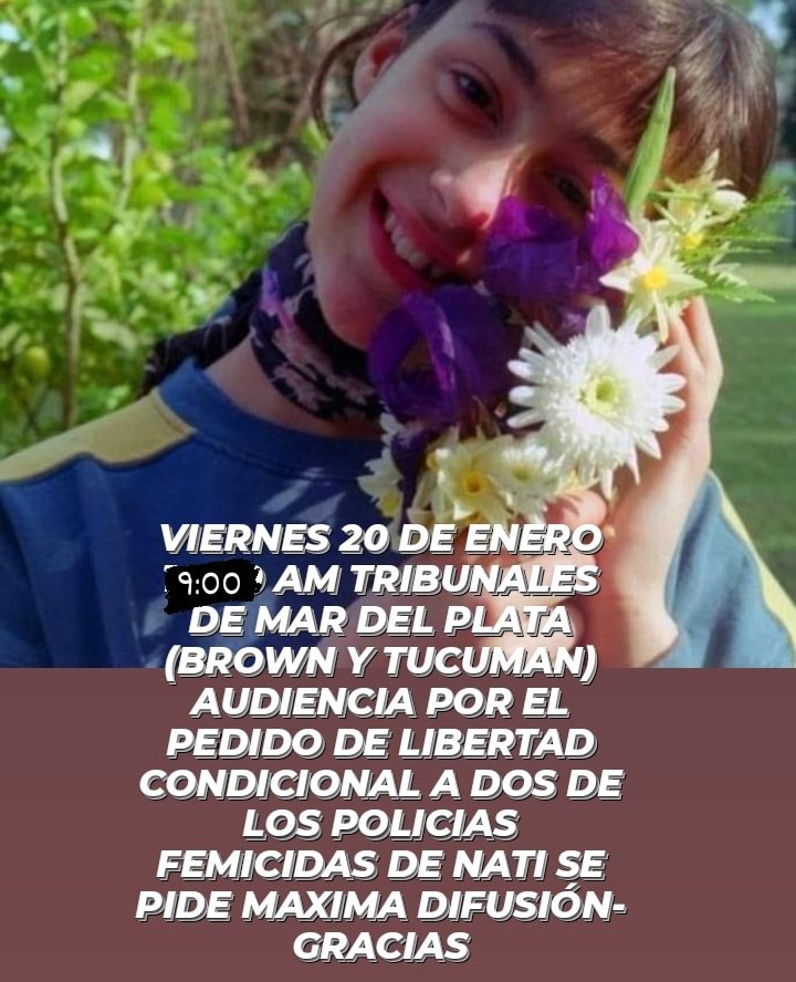 hijos_capital's tweet photo. Compartimos el comunicado de la familia de Natalia Melmann y reclamamos que sea justicia.
@NataliaMelmann

Queremos comunicarles que se llevará a cabo en los Tribunales de la ciudad de Mar del Plata, el día Viernes 20 de Enero de 2023, a las 09:00 hs. una nueva Audiencia https://t.co/SVavMiTEwV