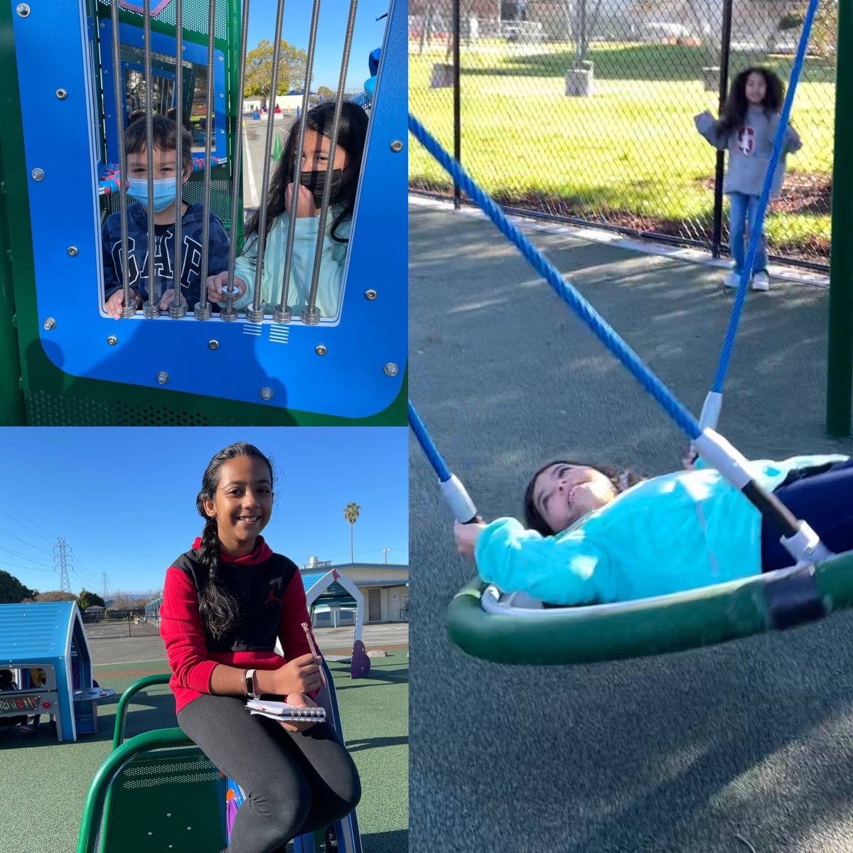 MontagueElem's tweet photo. We โค๏ธ our new buddy benches! The new ADA playground fun doesnโt stop! ๐ฅณ #SCUSDProud #MarvelousMustangs https://t.co/7vpixRga5b
