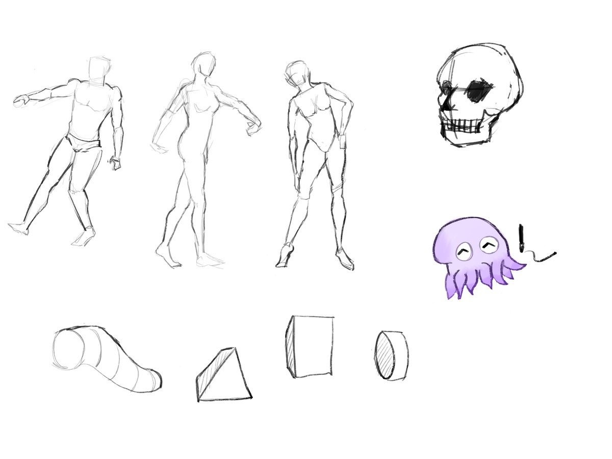 KrakenAC_'s tweet photo. Day 17 :DDD just some very basic stuff, Im probably gonna start using weekends as like rest days cuz im really tired xD #learntodrawin1year https://t.co/QU0QeGppje