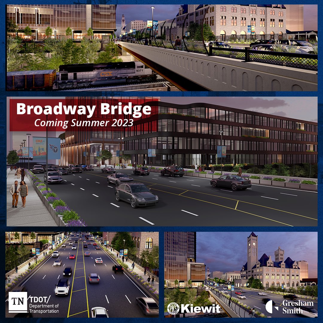 Big News! We released the final design and renderings for the Broadway Bridge replacement. tn.gov/tdot/projects/…