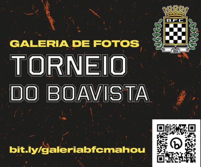 As fotos dos vencedores e finalistas do Torneio Boavista Mahou já estão disponíveis na galeria do website do Boavista FC Padel!

Lê o QR code da imagem ou clica no seguinte link ➡️ bit.ly/galeriabfcmahou
Vamos atualizar com mais fotografias à medida que elas vão chegando 😉
