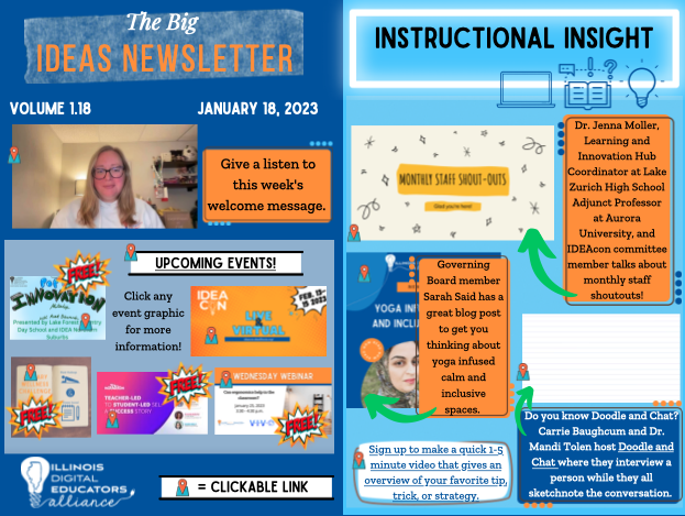 IDEA (@ideaillinois) on Twitter photo It's that time again! Another issue of the Big IDEA's Newsletter has dropped. Check it out to learn with @jenna_moller, <a href="/MrsSaid17/">Sarah Said, she/her/hers ➡️ Boston</a>, and learn about <a href="/doodleandchat/">Doodle and Chat✏️💬</a> with @carrie_baughcum and <a href="/MandiTolenEDU/">Dr. Mandi Tolen, Ed.D</a>
Access the latest issue at ideaillinois.org/bigideas
#IDEAil #IDEAcon It's that time again! Another issue of the Big IDEA's Newsletter has dropped. Check it out to learn with @jenna_moller, <a href="/MrsSaid17/">Sarah Said, she/her/hers ➡️ Boston</a>, and learn about <a href="/doodleandchat/">Doodle and Chat✏️💬</a> with @carrie_baughcum and <a href="/MandiTolenEDU/">Dr. Mandi Tolen, Ed.D</a>
Access the latest issue at ideaillinois.org/bigideas
#IDEAil #IDEAcon
