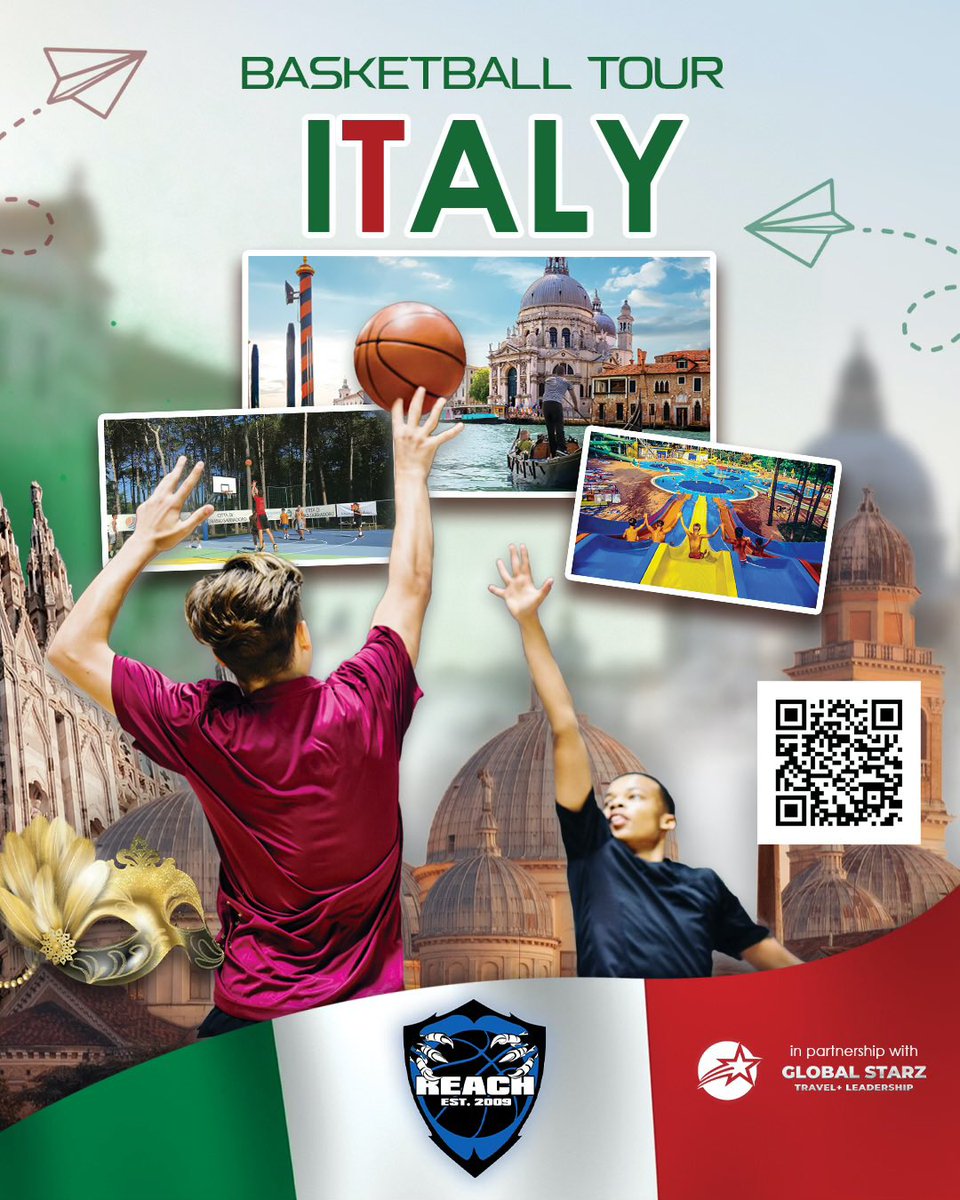 @globalstarztravelandleadership 

Dreaming of Italy, the basketball tour, and all its delicious foods? 😊

We’re all heading to Italy this summer with @globalstarztravelandleadership @goldstandardacademy @azathletics_youthsports team! Come and join us!

reachbasketball.com