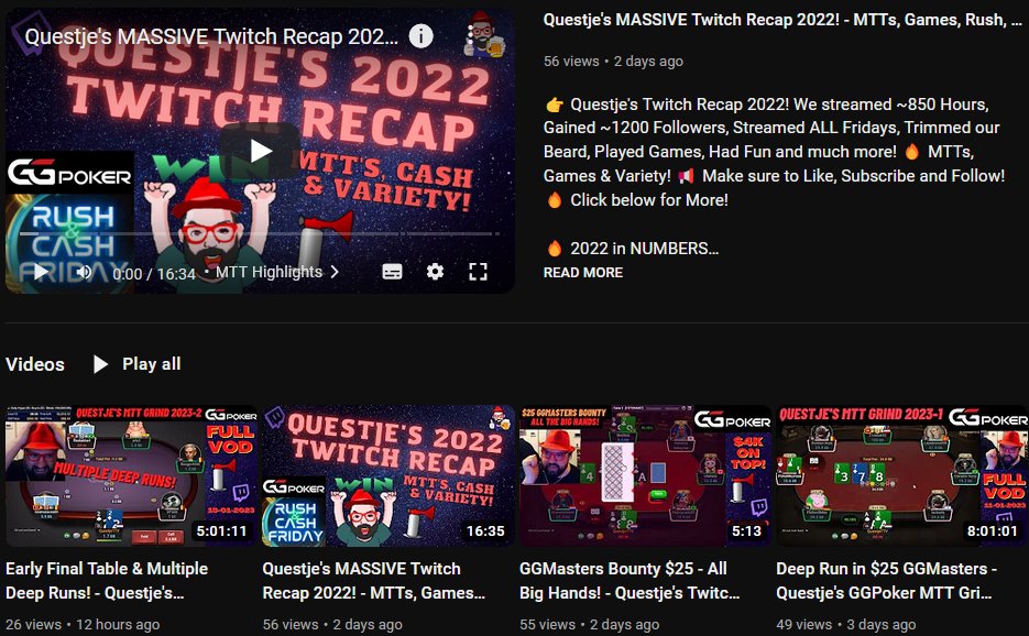 Questje_'s tweet photo. I've been busy on YouTube this week! I uploaded 4 Shorts, 2 VODs and 2 Regular Videos!

Come check them out here: https://t.co/YP3ujXn8OY - Like &amp; Subscribe! 😍

And we'll be live on Twitch tomorrow for Rush &amp; Cash! 📢

#Content #AirhornArmy #YouTube #Twitch #Poker https://t.co/rwxfRrZ6gc
