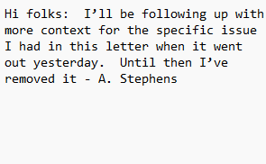 PavlikM's tweet photo. A week has gone by, and it has not been restored. This statement still appears in its place, and there is no context that would make the event described sound better. Thread 2/2 @LexingtonDEI https://t.co/CBZ6f2y4Pu