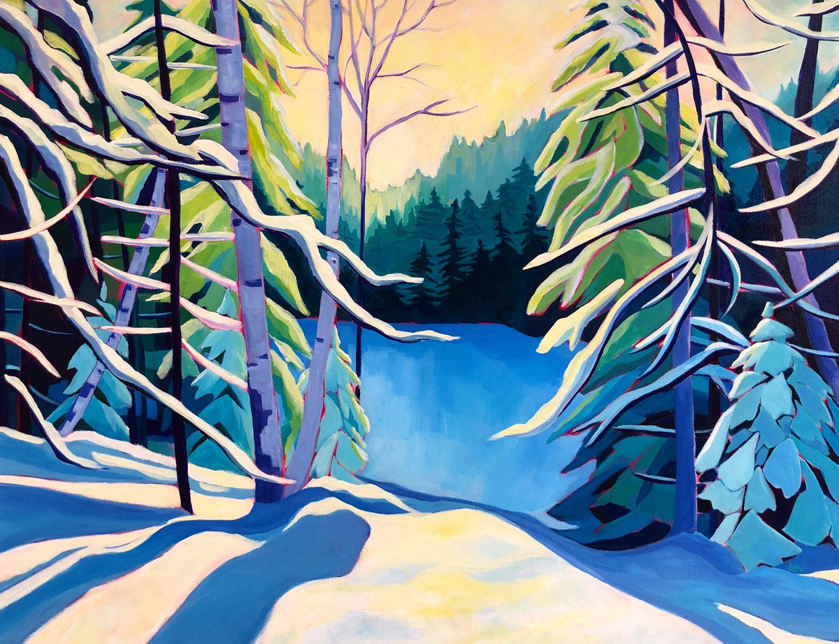 Winter morning
22x28” acrylic
.
.
#winter #winterpainting #snow #light #bc #shuswap #canada #canadawinter #salmonarm #forest #pond #ice #shadows #snowart #bcartist #bcisbeautiful