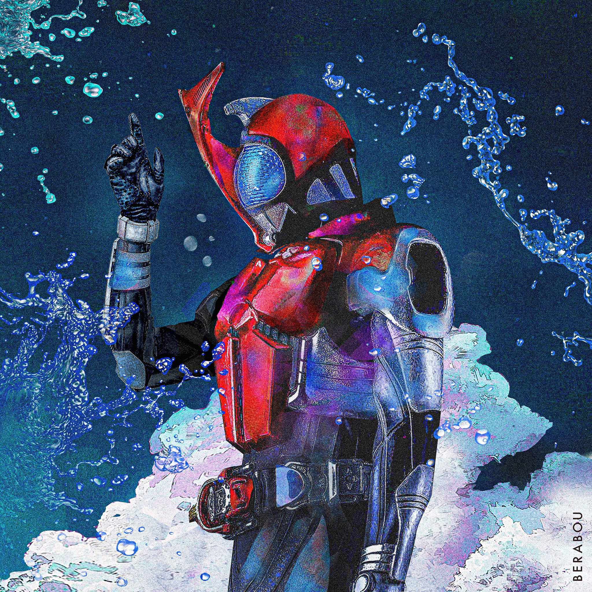 仮面ライダー電王 俺、参上！ 墨絵 CakeRabbits プレイマット 仮面ライダー電王 俺、参上！ 墨絵 CakeRabbits プレイマット