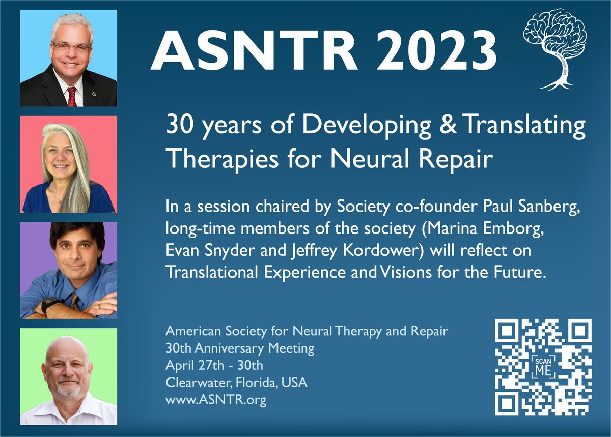 A brief highlight of just one of the sessions at the upcoming ASNTR meeting! Registration, Abstract submission and Travel Award applications are available online now at ASNTR.org. #CellTherapy #GeneTherapy #NeuralRepair #Translation